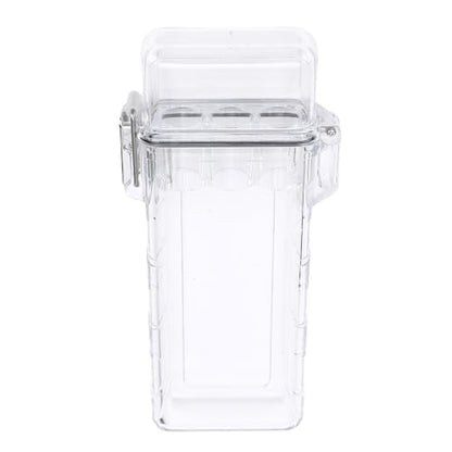 AYNEFY Boating Kayaking Clear ID Badge Box Water Proof Pocket Storage Box Transparent Airtight Lid Keychain Clear Storage Tube for Keys IDs Change Tissues Outdoor Adventures Office