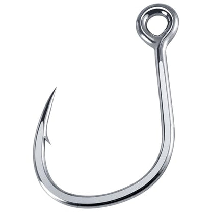 Dr.Fish 10 Pack Inline Single Hooks Welded Eyes Heavy Duty Saltwater Fishing Circle Hook Replacement for Hard Lures - size: #6/0(2", about #10/0)