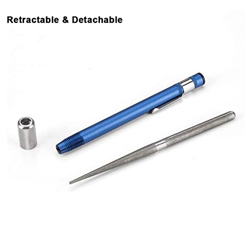 Retractable Knife Sharpener - 1 PC, Portable Diamond Grit Steel Knife Sharpening Stone Rod Pen Shape Knife Blade Sharpener Stick for Kitchen Knife and Outdoor Fish Hook