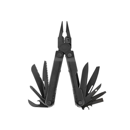 LEATHERMAN, Rebar Multitool with Premium Replaceable Wire Cutters and Saw, Black - color: Black