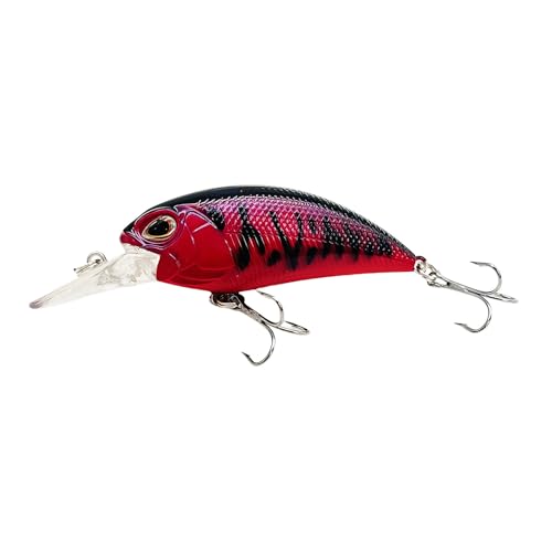 Bestac Fishing Lures Hard Bait Deep Diving Swimbait Crankbait Topwater Lures with Treble Hooks 3D Eyes for Bass Trout Freshwater and Saltwater Depth 1-1.5m Weight 14.5g - color: #2