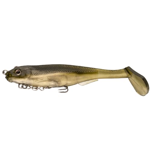 Strike King Final Copy Fishing Lure, Pre-Rigged Soft Plastic Swimbait, Free-Swinging Size 4 Treble Hook, Belly Magnetic Hook Keeper, 7/8-Ounce - color: AYU