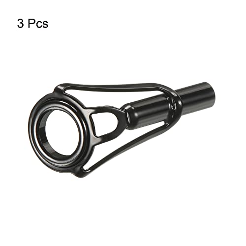 PATIKIL Tube Dia Fishing Rod Tips Repair Kit, Stainless Steel Black Guide Ring for Fishing - size: 3.6mm