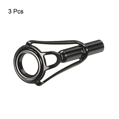 PATIKIL Tube Dia Fishing Rod Tips Repair Kit, Stainless Steel Black Guide Ring for Fishing - size: 3.6mm