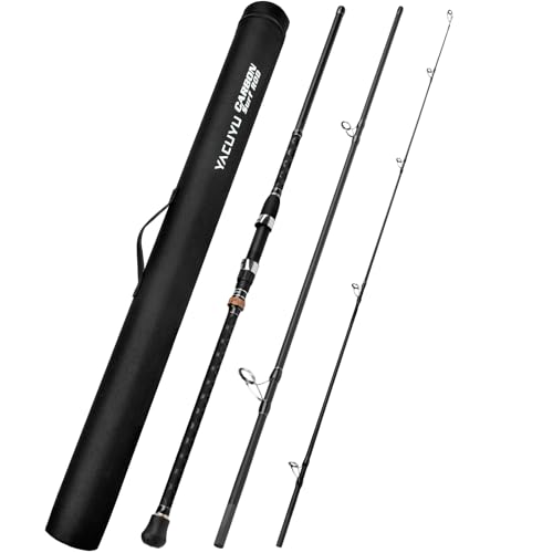 PROBEROS Surf Fishing Rod - Casting Spinning Fishing Rods with Tube(Case) 3 Piece 9'/10'/11'/12' Carbon Saltwater Travel Surf Spinning Rods - size: 9'-Spinning-3pc