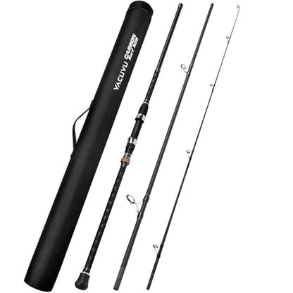 PROBEROS Surf Fishing Rod - Casting Spinning Fishing Rods with Tube(Case) 3 Piece 9'/10'/11'/12' Carbon Saltwater Travel Surf Spinning Rods - size: 9'-Spinning-3pc