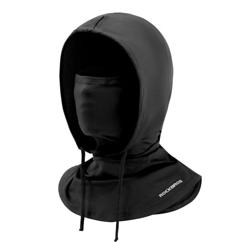 ROCKBROS Cooling Balaclava Face Mask 3 in 1 Full Face Mask for Summer with Ear Loops Neck Gaiter Sun UV Protection - color: Black