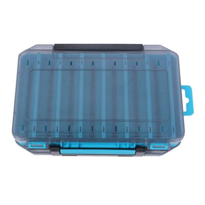 Waterproof Transparent Storage Box for Fishing Lures with Double-Sided Organiser Tool and Fishing Box - color: Blue