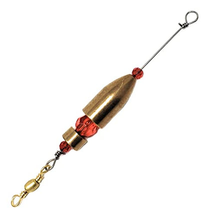 Reaction Tackle Carolina Rigs for Bass Fishing- Freshwater Saltwater - Brass Pre Rigged Kit- Fishing Weights Barrel Sinkers 6-Pack - color: Brass, size: 1/2 Oz