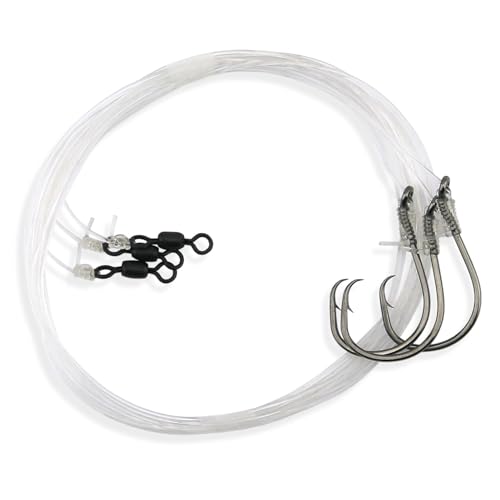 Aqua-Clear Striped Bass Rig - color: No Har (3-Piece), style: 5/0 Ultra Thin Demon Circle Hook