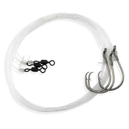 Aqua-Clear Striped Bass Rig - color: No Har (3-Piece), style: 5/0 Ultra Thin Demon Circle Hook