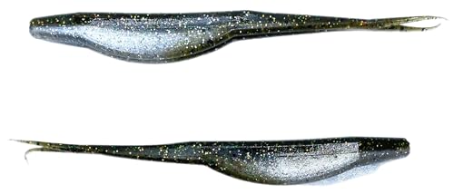 Phat Pak Baits - Drunkin Shad Zoom Super Fluke Style Soft Jerkbait 5" 20ct Soft Plastic Bass Fishing Lure - color: Emerald Shiner
