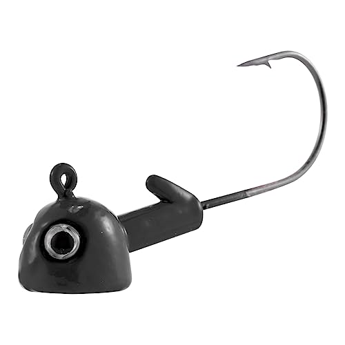 Dr.Fish 10 Pack Walleye Jig Heads Flat Bottom Freshwater Fishing Jigs Walleye Hook Stand Up Lures Swimbait Freshwater Bass - color: Black, size: 1/4oz-Hook #2/0