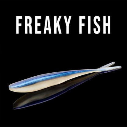 Lunker City Fishing Freaky Fish 5.5" Split Tail Soft Plastic Minnow Bass Lure Stick Bait Shad Jerkbait, 6 Per Bag, Made in The USA - color: 06 Arkansas Shiner