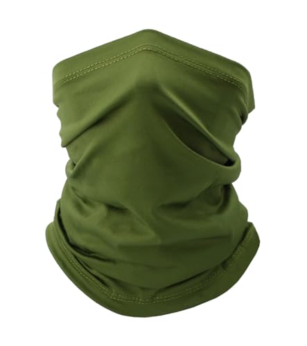 Fishing Neck Gaiter, Sun Protection Face Mask, Cooling Neck Shield Scarf Cycling Balaclava Bandana for Men and Women - color: Olive Green