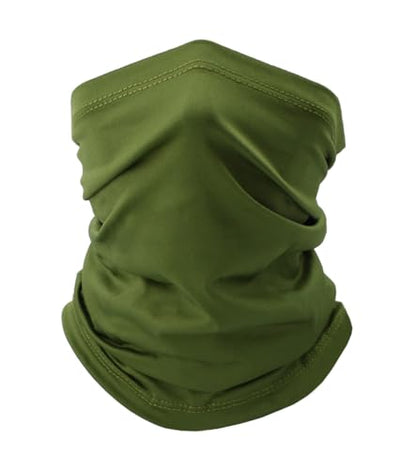 Fishing Neck Gaiter, Sun Protection Face Mask, Cooling Neck Shield Scarf Cycling Balaclava Bandana for Men and Women - color: Olive Green