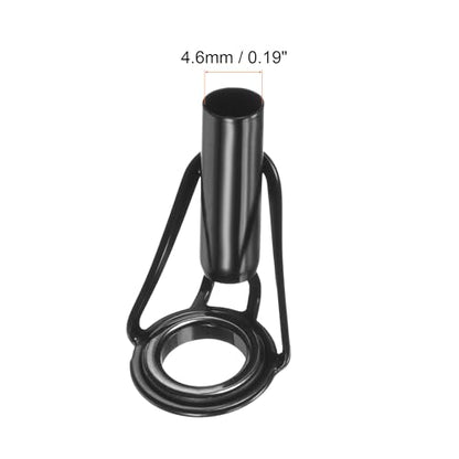PATIKIL Tube Dia Fishing Rod Tips Repair Kit, Stainless Steel Black Guide Ring for Fishing - size: 4.6mm