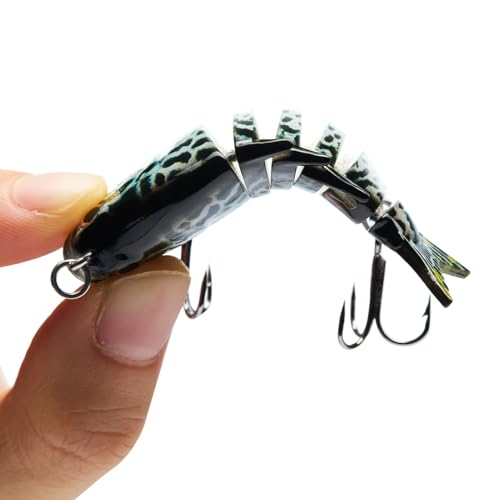 Bassdash SwimPanfish 0.34oz Hard Swimbaits Multi Jointed Topwater Trout Bass Fishing Crank Lure for Freshwater and Saltwater - color: Blue Mackerel