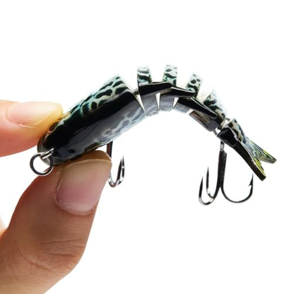 Bassdash SwimPanfish 0.34oz Hard Swimbaits Multi Jointed Topwater Trout Bass Fishing Crank Lure for Freshwater and Saltwater - color: Blue Mackerel