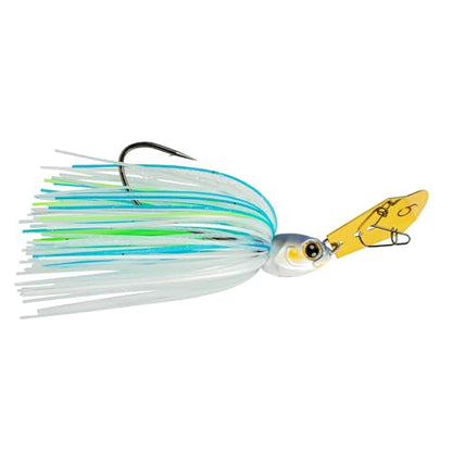 6th Sense - Jigsaw Bladed Jig for Bass Fishing, Vibrating Swim Jig, Reaction Bite Bait - color: Citrus Burst, size: 3/8oz.