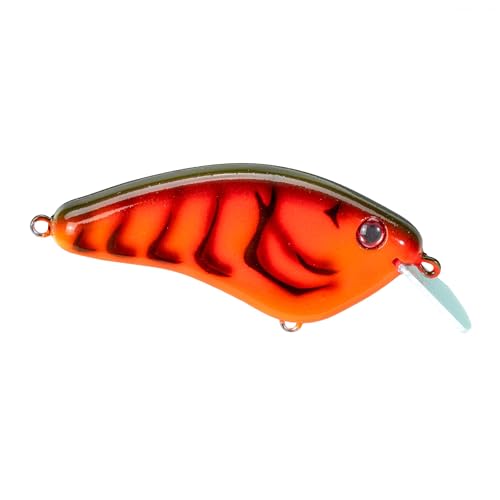 Strike King Hardliner Fishing Lure, Flat Sided Crankbait, Circuit Board Lip, Extra Tight Wobble, Size 4 Treble Hooks - color: Fire Craw
