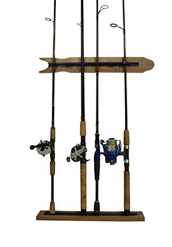 Old Cedar Outfitters Modular Wall Rack for Fishing Rod Storage, Holds up to 8 Fishing Rods - color: Distressed