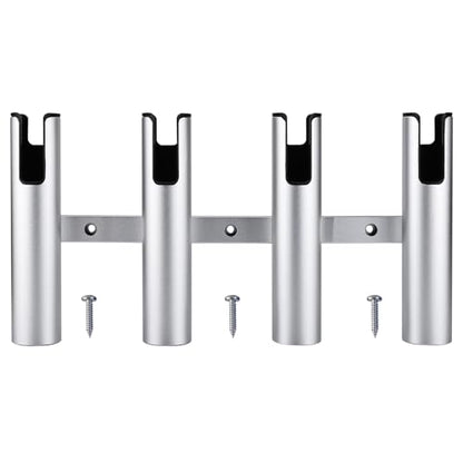 NovelBee 4 Tube Fishing Rod Holder for Boat,Aluminium Rod Rack with Screws | 4 Tube Rod Holder for Boat;Aluminium Fishing Rod Rack;Wall-Mounted Rod Pole Holder with Screws - color: Silver & Black