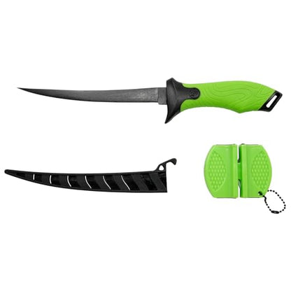 Googan Squad 7 Inch Fishing Fillet Knife with Sharp Stainless Steel Blade and Soft Grip Handle for Cleaning Bass, Walleye, Catfish and Panfish - style: 7" Fillet Knife
