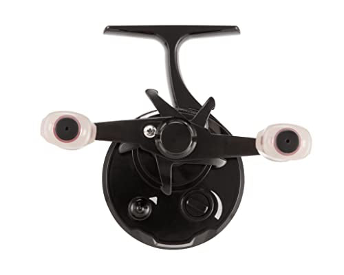 13 Fishing - Descent Aluminum - Inline Ice Fishing Reel - 2.7:1 Gear Ratio - Left Hand Retrieve (Aluminum Spool Gen 2 Design) - D2AL-2.7-LH, Black/Red