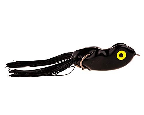 Scum Frog Scumdog Topwater Bass Fishing Hollow Body Frog Lure with Weedless Hooks - color: Black, size: 5/8 oz