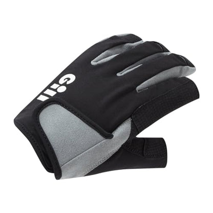 Gill Deckhand Sailing Gloves - Long Fingers with Exposed Finger and Thumb - 50+ UV Sun Protection & Water Repellent - color: Black, size: Small