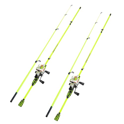 Sougayilang Casting Fishing Rod Reel Combo, 6ft High Carbon Ultralight Fishing Pole, Slow Speed 3.9:1 Gear Ratio Baitcaster Reel, Complete Freshwater Kit for Trout Bass Panfish Stream Fishing(2 packs)