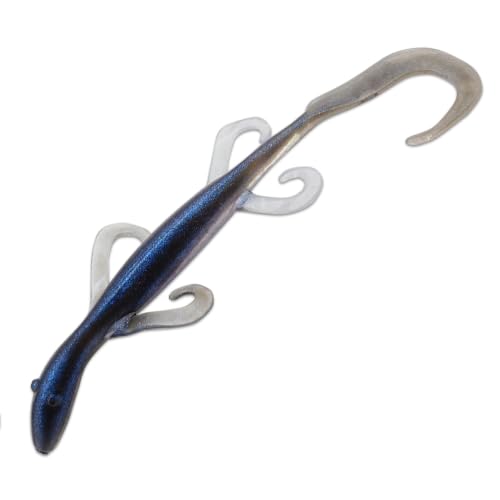 Wild Lizard Soft Lure, 5.5 Inch Scented Creature Bait for Bass Fishing, Active Legs & Tail, Dense Salt Body for Natural Sink, Ideal for Texas & Carolina Rig, 10-Pack - color: Blue Pearl