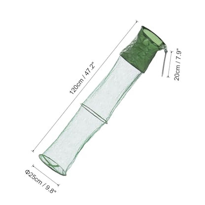 PATIKIL Fishing Cage Basket, Collapsible Fishing Net Nylon Fishing Bait Mesh with Anchor Bolt for Crayfish Minnows Shrimps