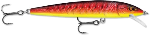 Rapala Husky Jerk Jerkbait – Suspending Hard Bait | Bass Walleye and Pike Fishing Lure, Twitch and Pause Action - color: Redfire Crawdad, size: Body Length: 4"