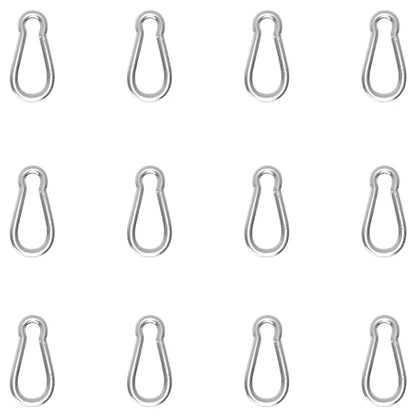 Carabiner, Heavy Duty Galvanized Steel Spring Snap Hook Carabiner Clips with 110LBS Holding Capacity, Ideal for Outdoor, Hammock, Swing and Travel (M4 1.6Inch, 12PCS) - size: 12PCS-M4, style: Silver