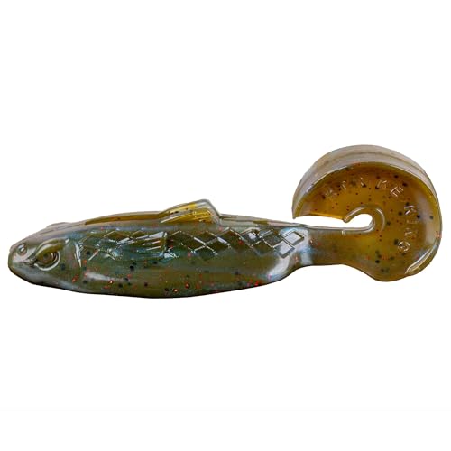 Strike King (RGBZM-805) Rage Buzz Minnow Fishing Lure, Soft Plastic Topwater Bait, High Action Plopper Tail, Patented Rage Tail Design, 3 3/4-Inches, 5-Pack, Craw Red Flake