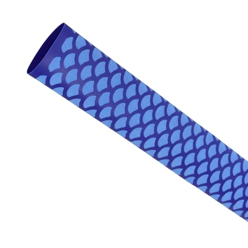 Heat Shrink Tubing, 3.28ft 2:1 Shrink Ratio Heat Shrink Tube for Fishing Rod Grips with Non Slip Waterproof, Fish Scale Pattern Heat-Shrink Tubing (1, Blue, Dia:28mm) - color: Blue, size: Dia:28mm
