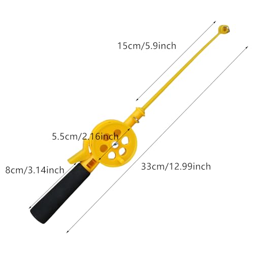 Small Ice Winter Fishing Rod with Reels Wheel Portable Beginner Children