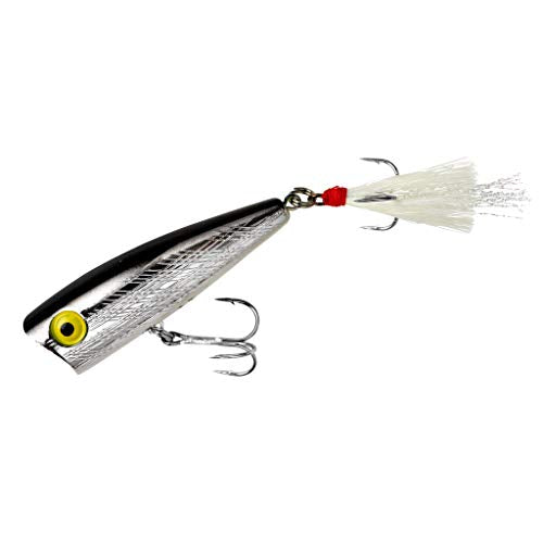 Rebel Lures Pop-R Topwater Popper Fishing Lure - color: Silver/Black, style: Pop-r (1/4 Oz)