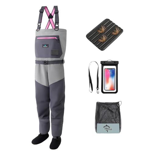 Trudave Women's Fly Fishing Waders, Waterproof Chest Waders with Neoprene Stockingfoot, Women-Specific Fit, Lightweight & Durable for Hunting & Fishing - size: Medium