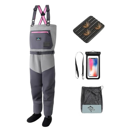 Trudave Women's Fly Fishing Waders, Waterproof Chest Waders with Neoprene Stockingfoot, Women-Specific Fit, Lightweight & Durable for Hunting & Fishing - size: X-Small