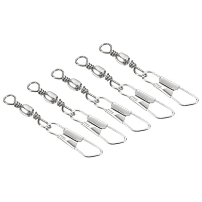 PATIKIL Fishing Barrel Swivels with Safety Snap, Carbon Steel - style: 15lb