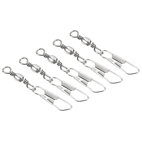 PATIKIL Fishing Barrel Swivel with Safety Snap Carbon Steel - style: 15lb