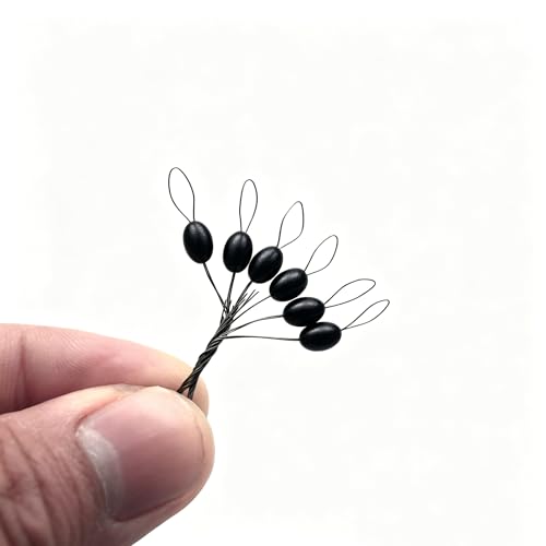 Super Big Fishing Stops Soft Silicone Luminous Glow Fishing Bobber Stopper,6 in 1 Beads Float Sinker Stops - color: Black, size: XL-300PCS