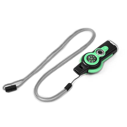 Emergency Survival Function Whistle, Outdoor Multifunctional Tool Safety Whistle with Lanyard, Ideal for Kayaking, Boating, Hiking, Camping, Climbing, Hunting,Rescue Signaling - color: green1pcs