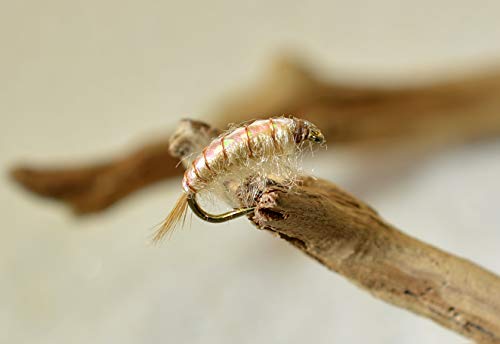 Scud Nymph Fishing Flies | Choose from Olive, Tan & Pink | Mustad Signature Fly Hooks | Perfect for Trout - style: 1 Doz Tan Hook #14