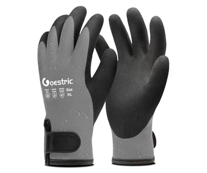 Waterproof Winter Work Gloves for Men Women, Freezer Gloves with Grip (Grey/L/1-Pair)