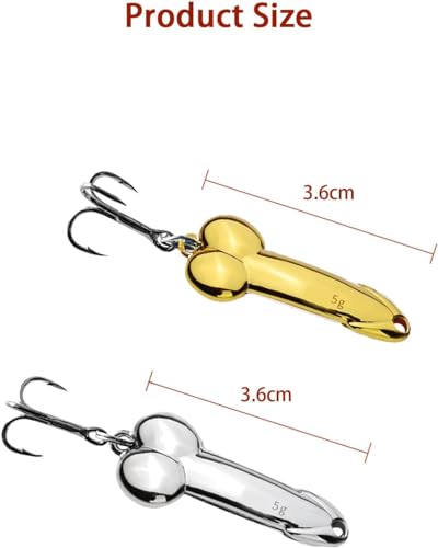4Pcs Funny Fishing Lures Top Water Bass Fishing Lures with Hooks Fishing Spoons Lures for Freshwater and Saltwater, Unique Equipment Fishing Gifts for Men or Fish Lovers