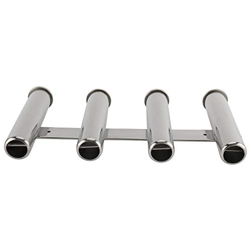 YaeMarine Fishing Rod Holder 316 Stainless Steel Fishing Rod Rack 3Tube/4Tube/5Tube/6Tube Mirror Finish for Marine Boat Yacht Camper - style: 4 Tube